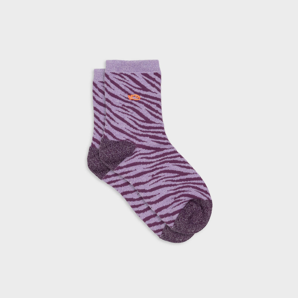 Chaussettes pailletées en coton peigné zèbre - Violet Boutique Billybelt 
