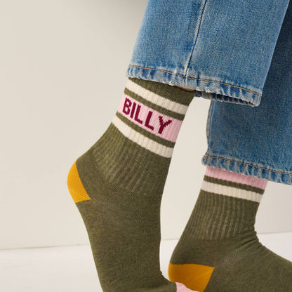 Chaussettes tennis - Vert, rose et blanc Boutique Billybelt 