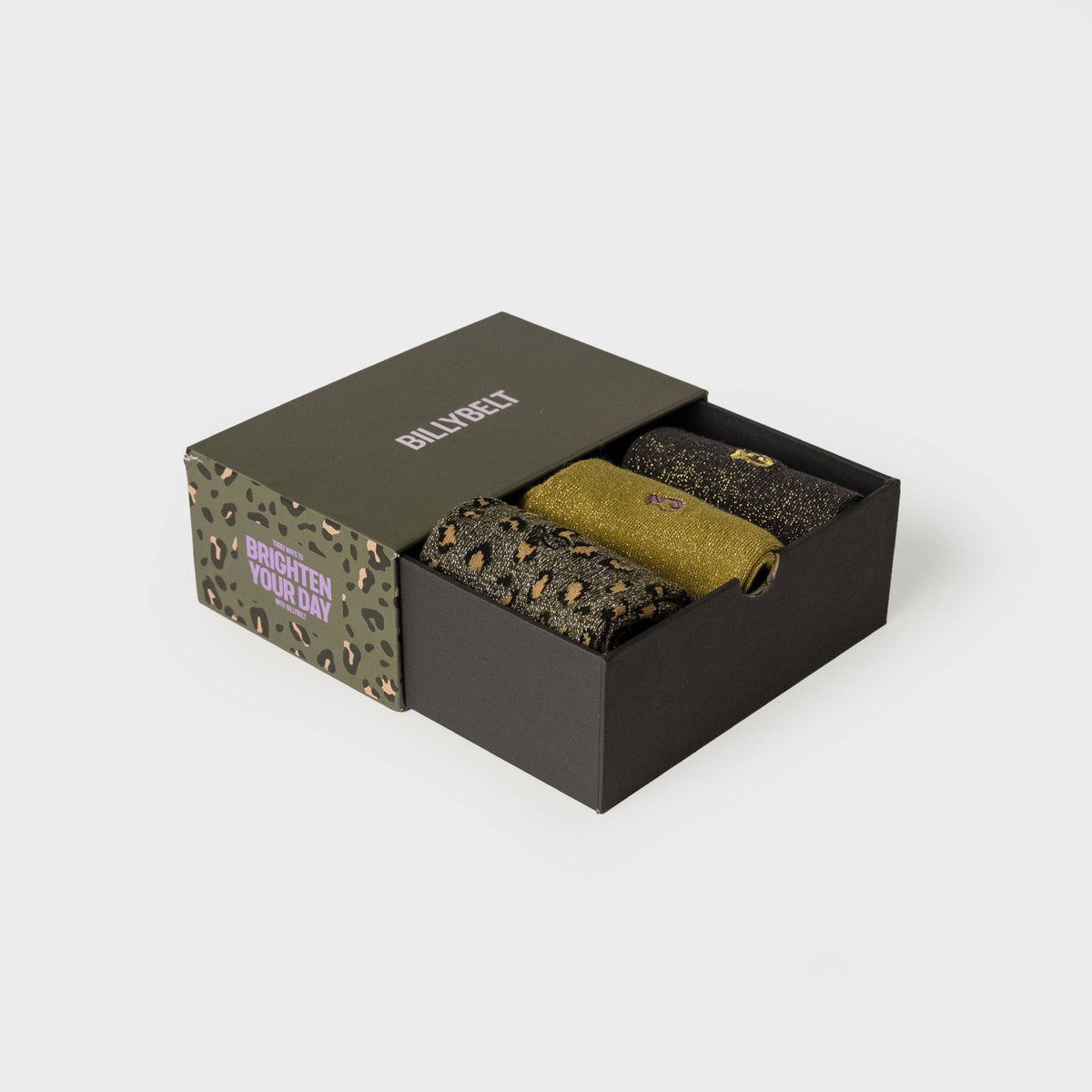 Coffret de chaussettes femme - Brighten your day kaki Boutique Billybelt 