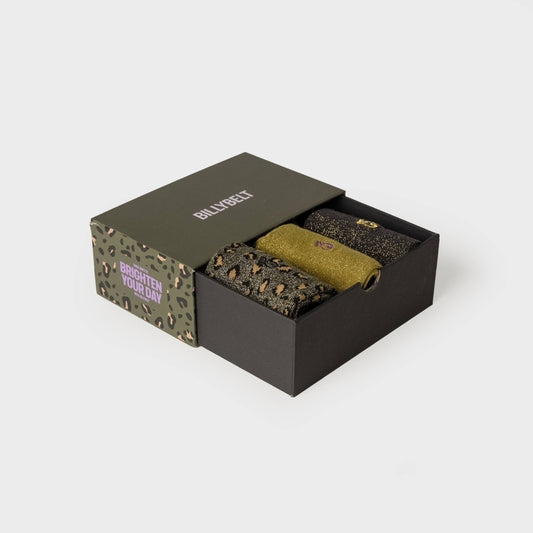 Coffret de chaussettes femme - Brighten your day kaki Boutique Billybelt 