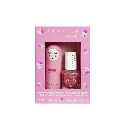 Coffret duo baume et vernis Inuwet - Fraise