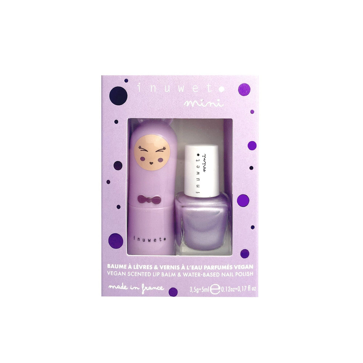 Coffret duo baume et vernis Inuwet - Guimauve et Myrtille