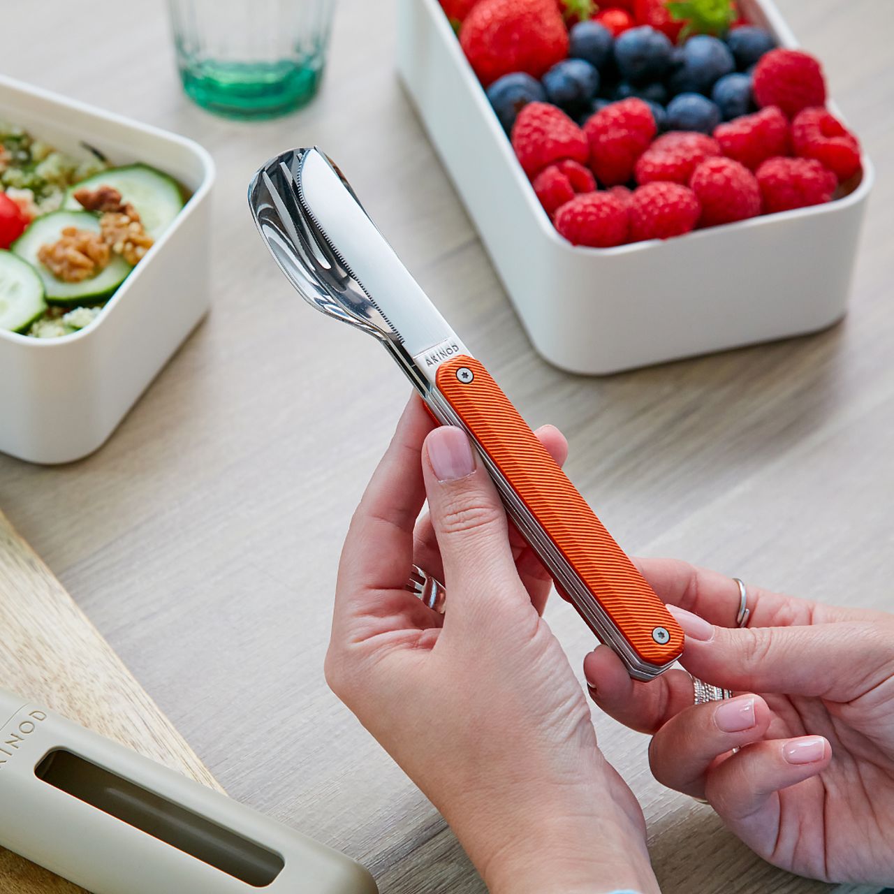 Couverts aimantés droits 12H34 - manche Aluminium Boutique Akinod 