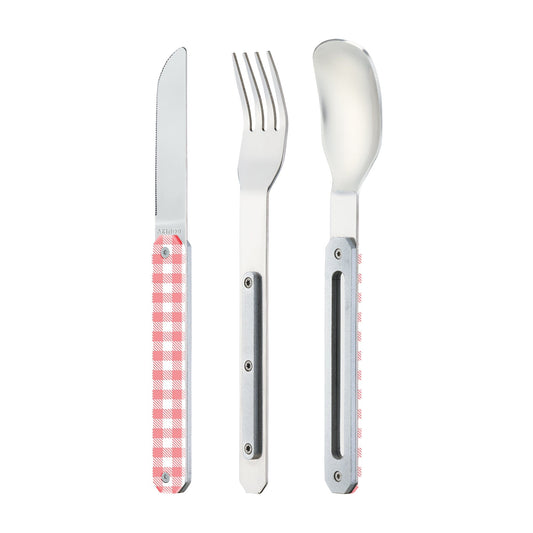 Couverts aimantés droits 12H34 - Vichy rose - Akinod Boutique Akinod 