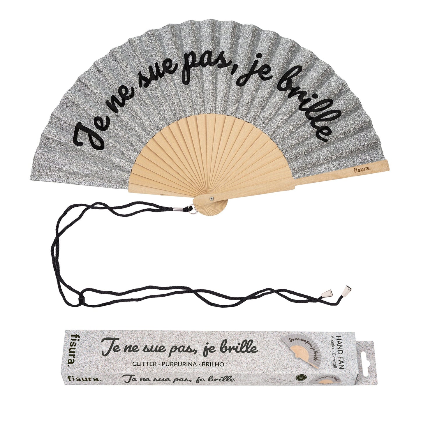 Éventails Fisura - Plusieurs modèles Boutique Fisura Je ne sue pas je brille glitter 
