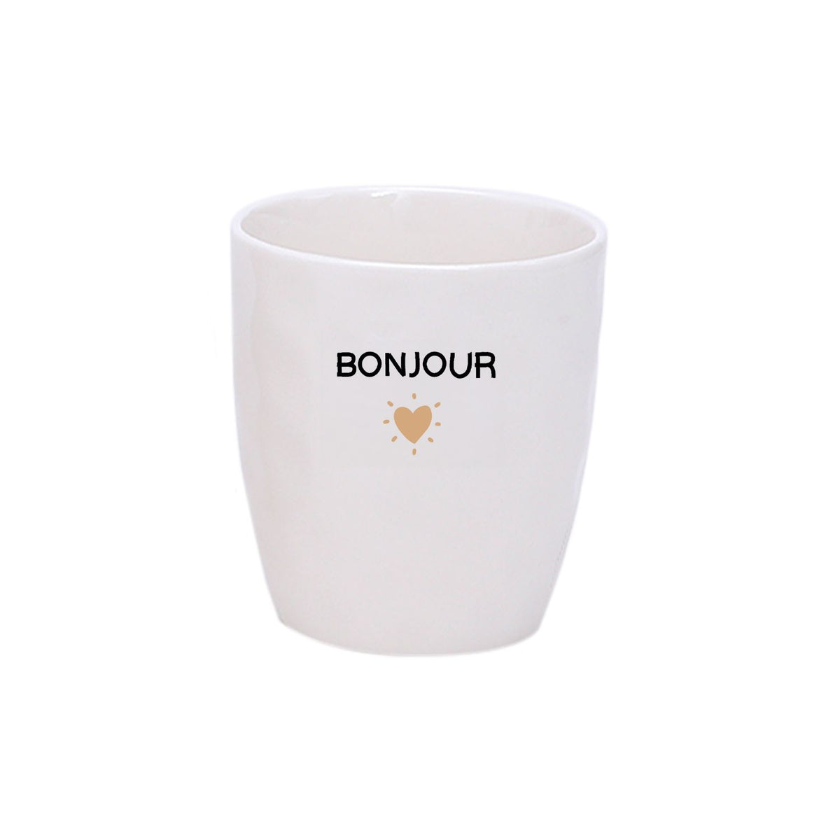 Gobelet message bonjour doré D7,3 H8,2cm Boutique Opjet Paris 