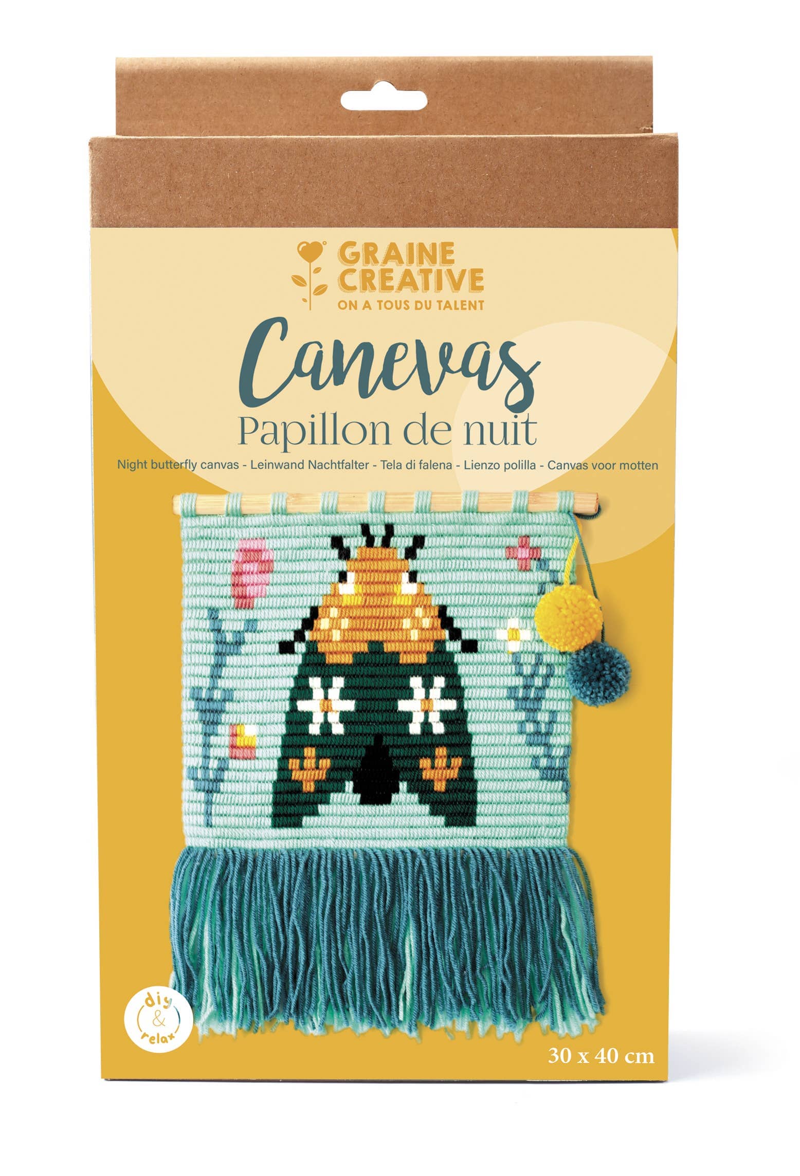 KIT CANEVAS PAPILLON DE NUIT Boutique Graine Créative 
