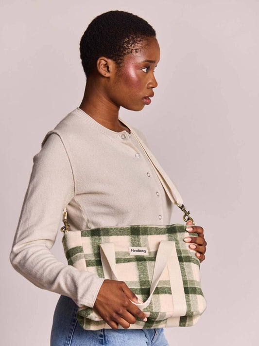 Mini cabas Louise tartan vert Boutique Hindbag 