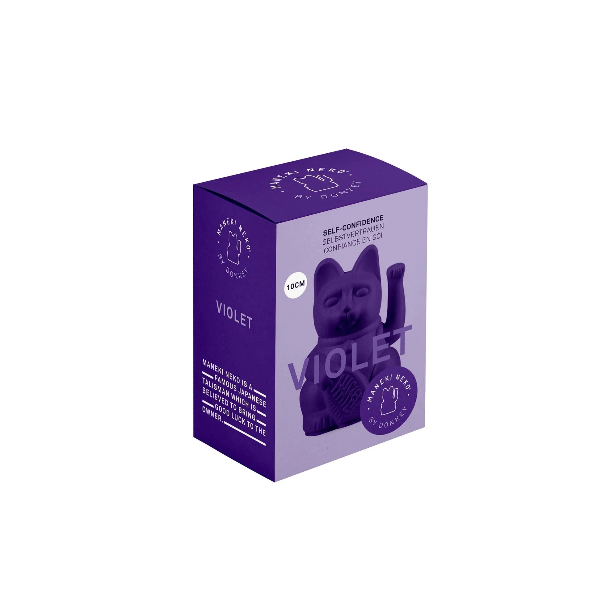 Mini Lucky Cat Maneki Neko Violet foncé - Confiance en soi Boutique Donkey 