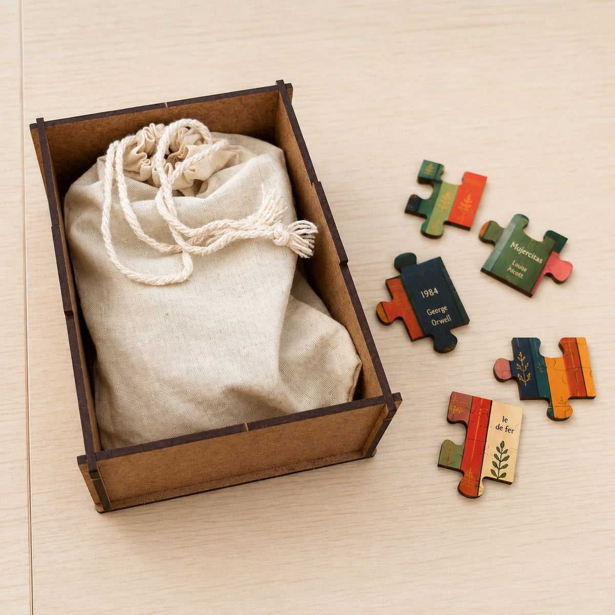Mini puzzle Bibliothèque avec chat endormi Boutique Bywood 