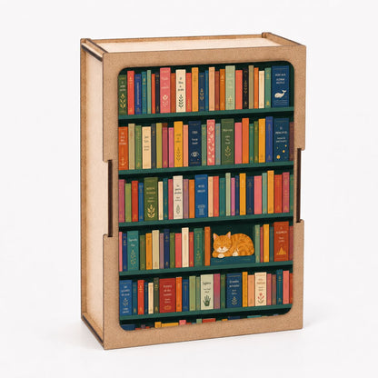 Mini puzzle Bibliothèque avec chat endormi Boutique Bywood 