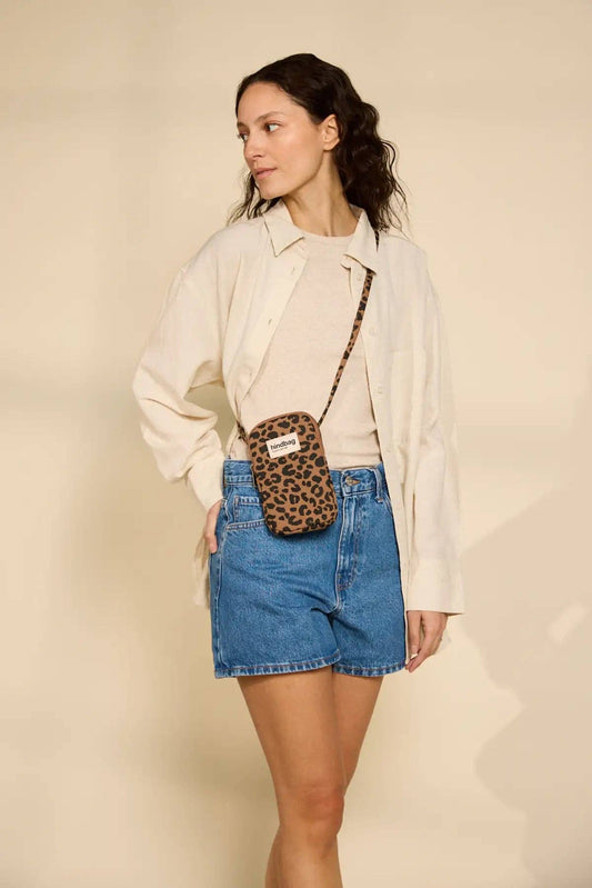 Pochette téléphone Bill léopard cannelle - Hindbag - vue 2