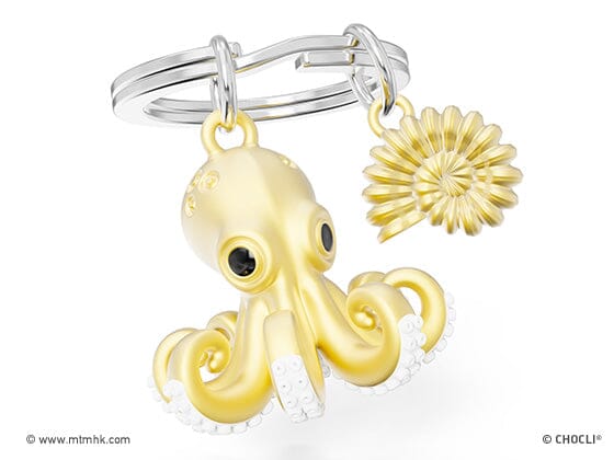Porte-clés Pieuvre et amonite - Metalmorphose Boutique Metalmorphose 