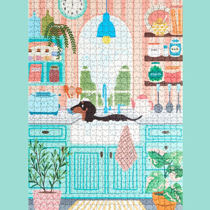 Puzzle 1000 pièces – Illustration poétique d’animaux Boutique Balvi Bubble bath Teckel 