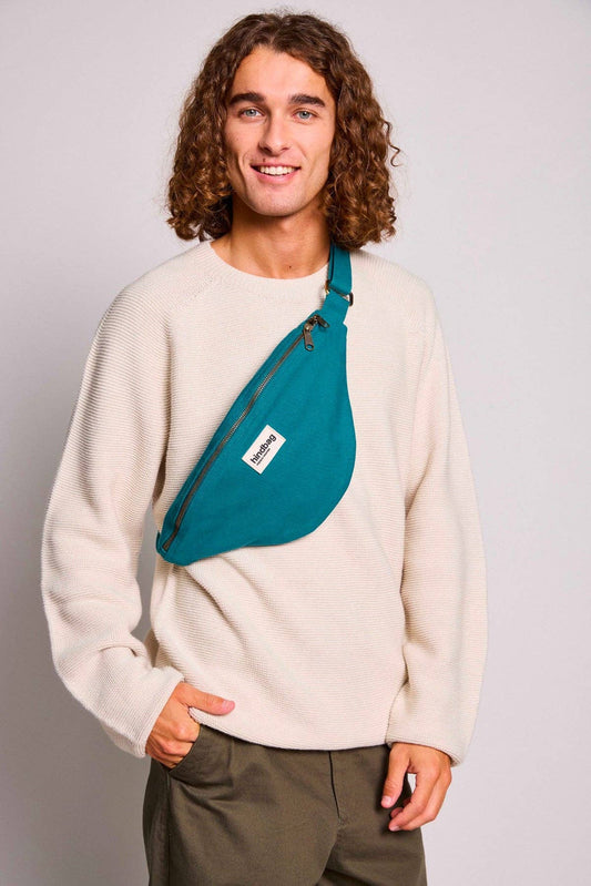 Sac banane Sasha Bleu paon Boutique Hindbag 