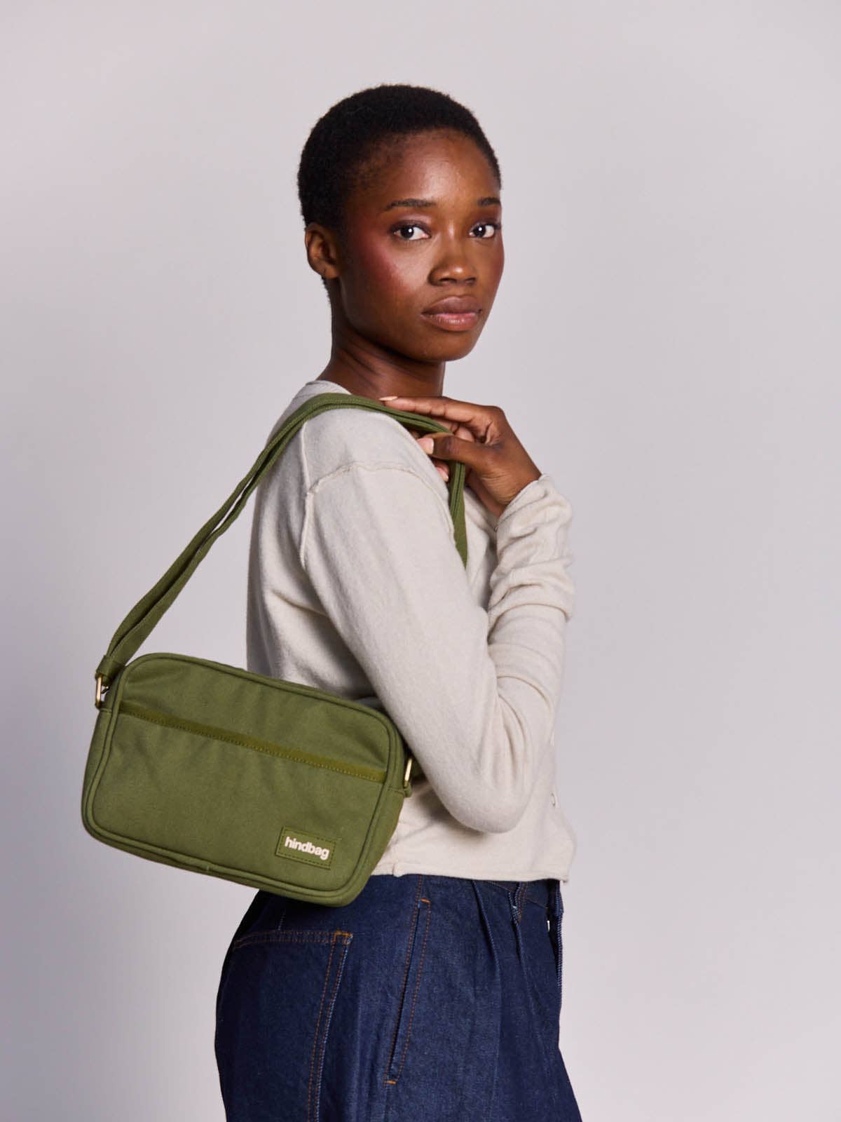 Sac bandoulière Nino coton Olive - Hindbag Boutique Hindbag 