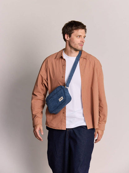 Sac bandoulière Nino denim bleu foncé Boutique Hindbag 