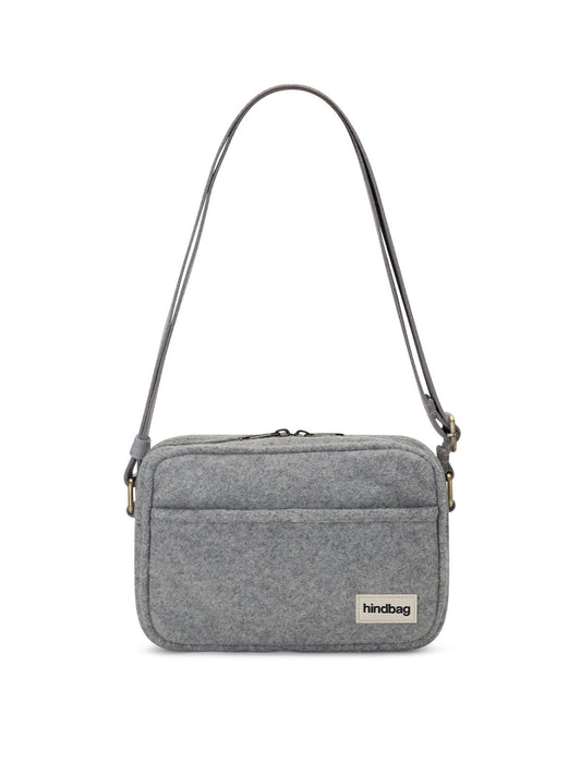 Sac bandoulière Nino effet lainé grise Boutique Hindbag 