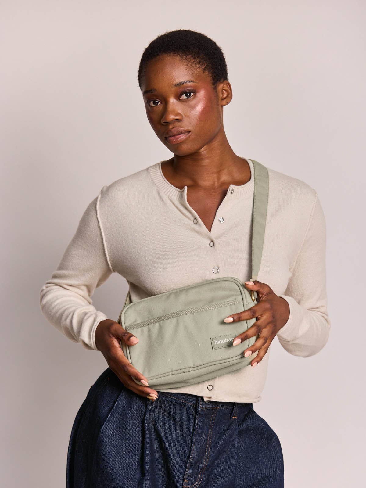 Sac bandoulière Nino vert argile - Hindbag Boutique Hindbag 