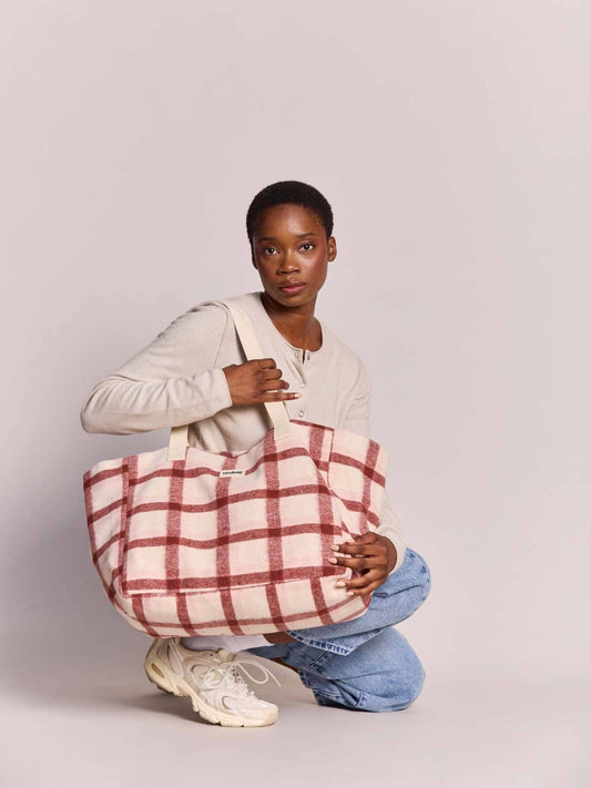 Sac cabas Claude tartan rose Boutique Hindbag 