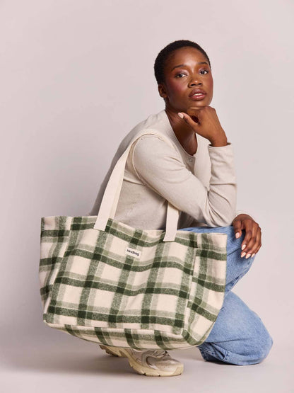 Sac cabas Claude tartan vert Boutique Hindbag 