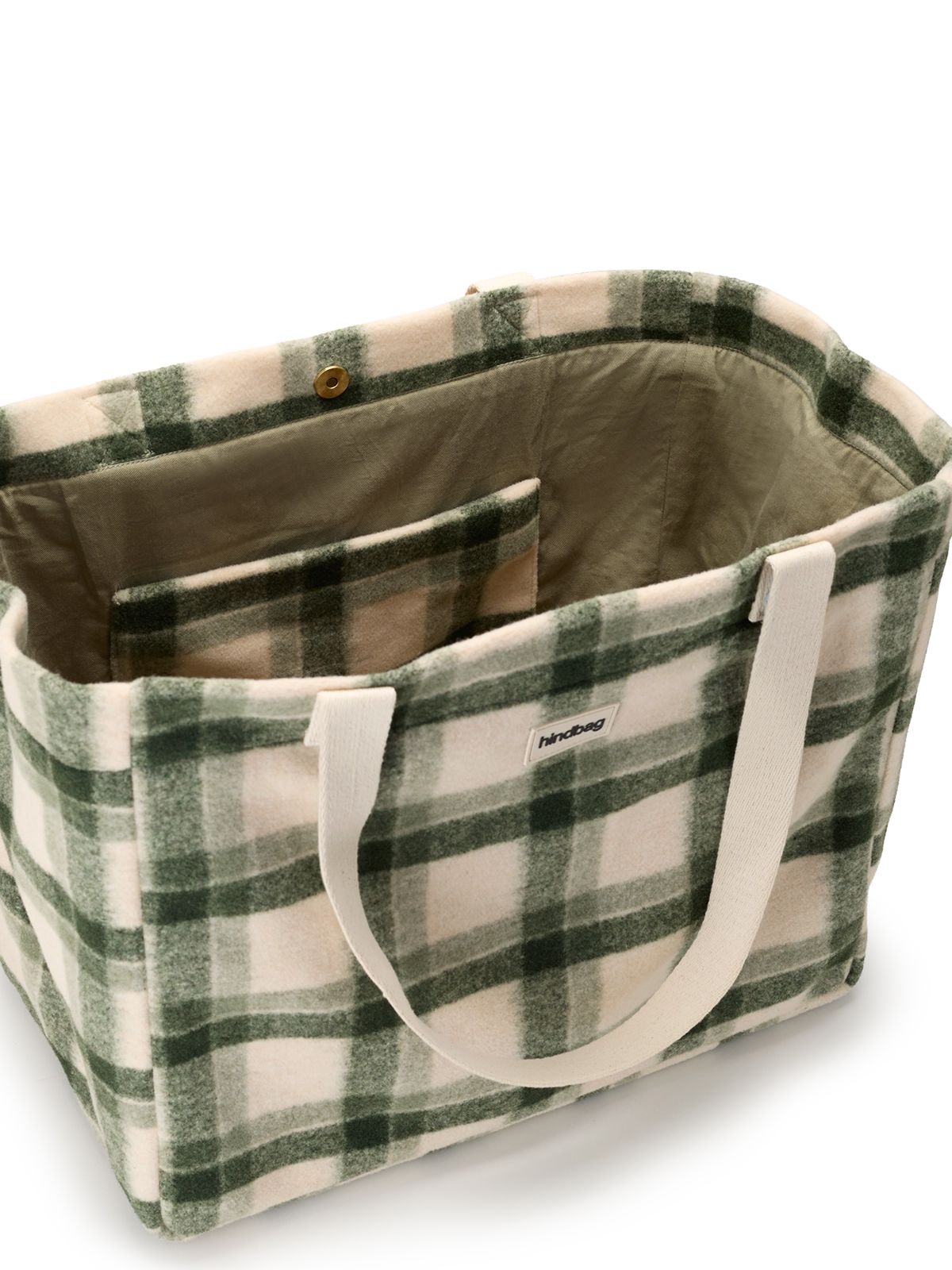 Sac cabas Claude tartan vert Boutique Hindbag 
