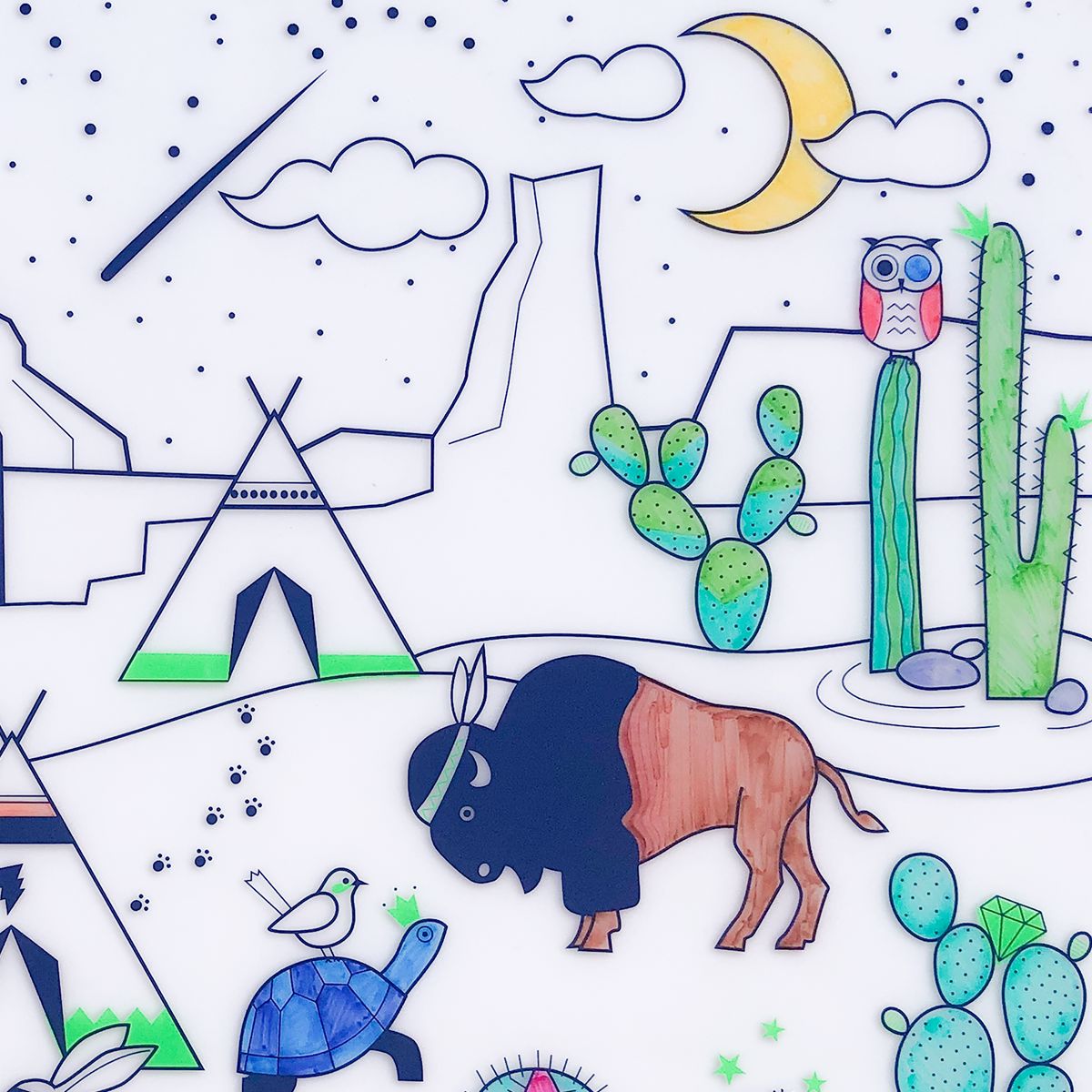 Set de table à colorier Cactus – SuperPetit Boutique Super Petit 