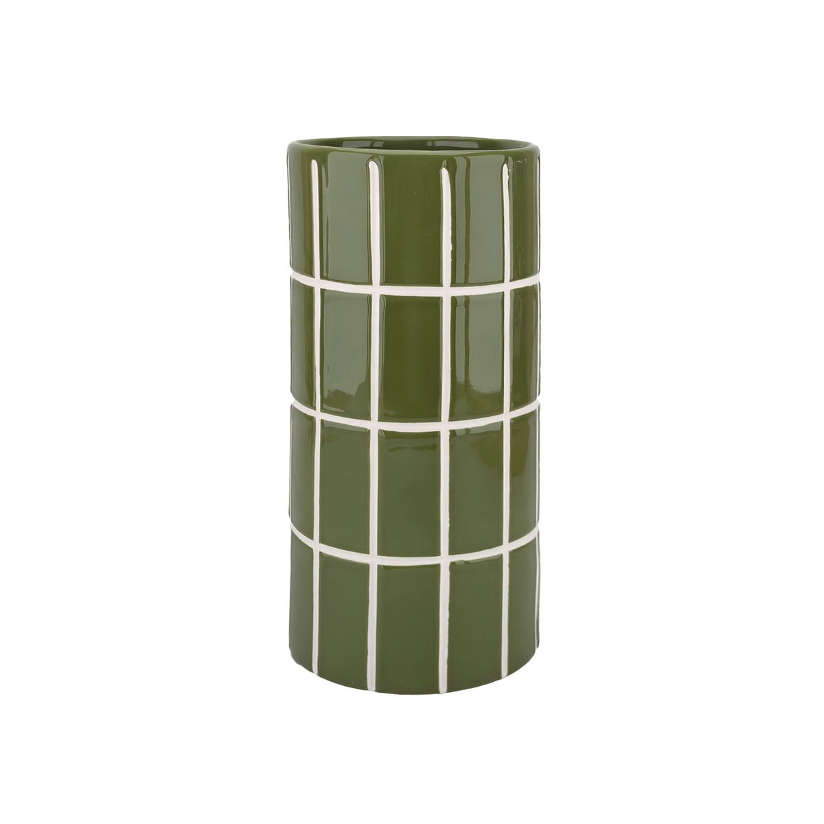 Vase carrelage mm kaki D10,5 H23cm Boutique Opjet Paris 