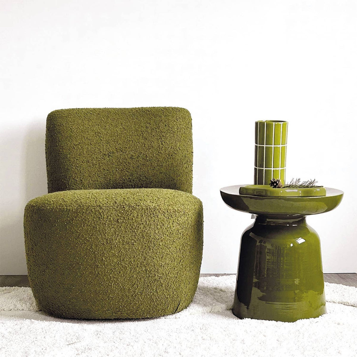 Vase carrelage mm kaki D10,5 H23cm Boutique Opjet Paris 